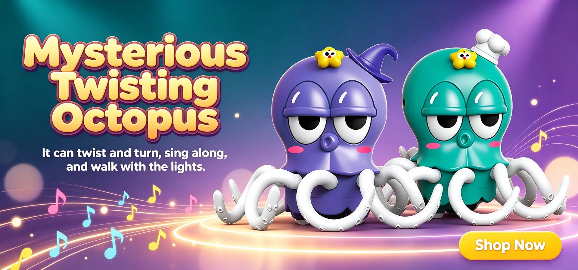 Mysterious twisting octopus toy