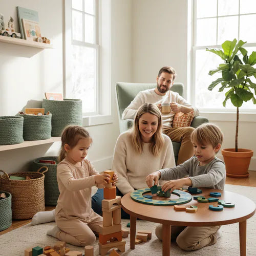 Family enjoying GECHO toys